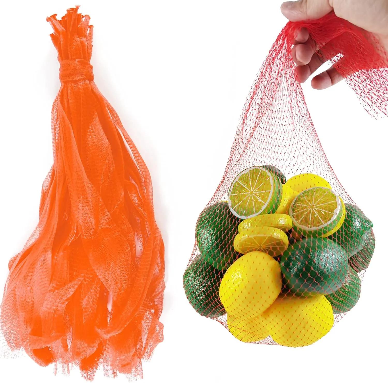 150PCS Seafood Boiling Bags Bulk, Plastic Shellfish Clam Mesh Bags, Fruit and Vegetable Produce Packaging Net