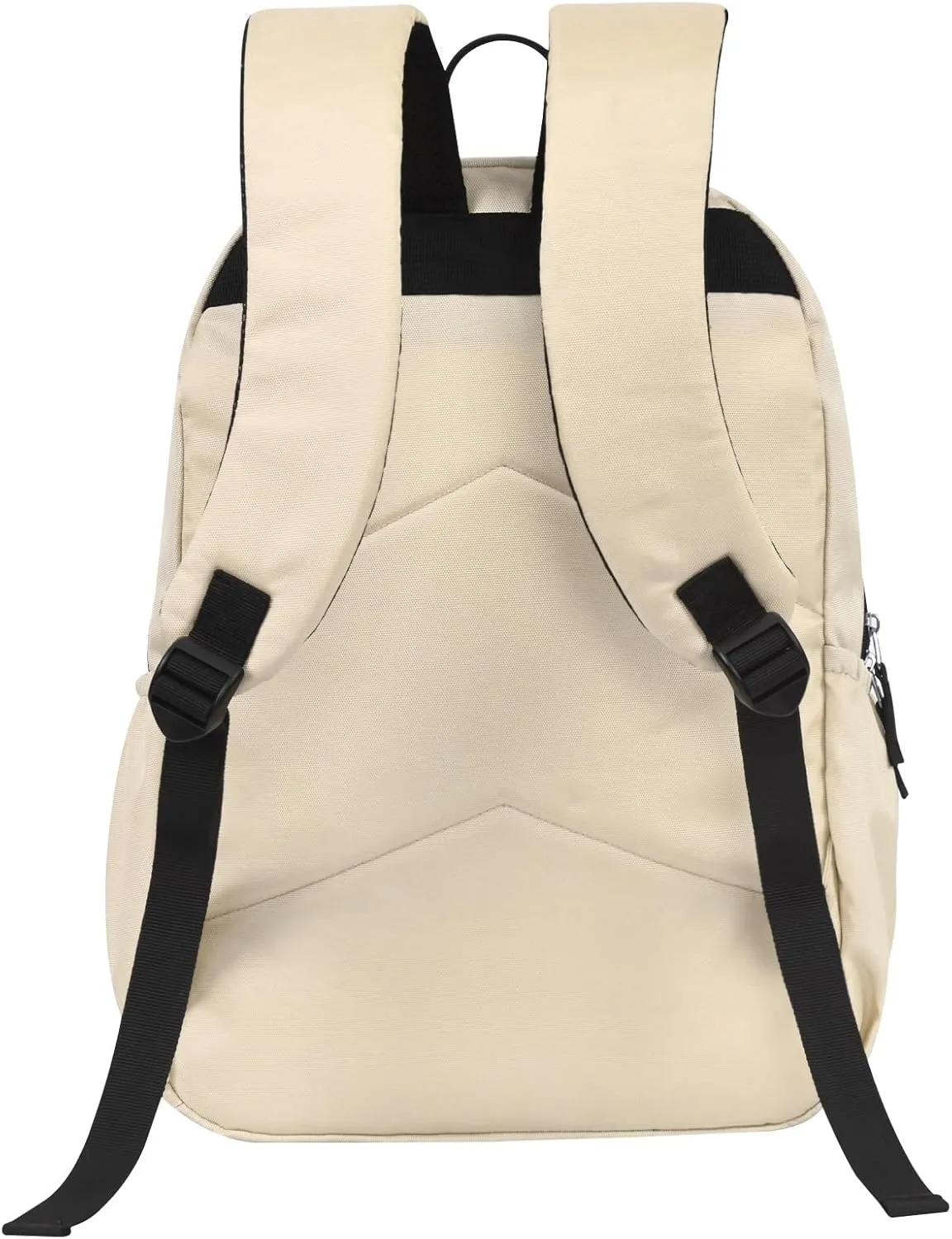 15.6 inch Basic Black Backpack for Men, Travel Backpack Carry on, Water Resistant School Backpacks Bookbag (Beige)