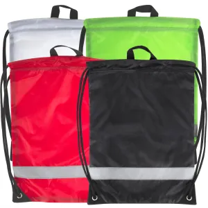 18 Inch Safety Drawstring Bag With Reflective Strap- Black ( 1 Case=100Pcs) 2.59$/PC