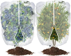 2 Packs Large Fruits Tree Netting Bag with Zipper, 5.9 X 6.6 FT Garden Netting for Plant Protection, Bird Net for Blueberry Bushes Plant Covers Tomato Cover from Insects Bugs Squirrel Animals