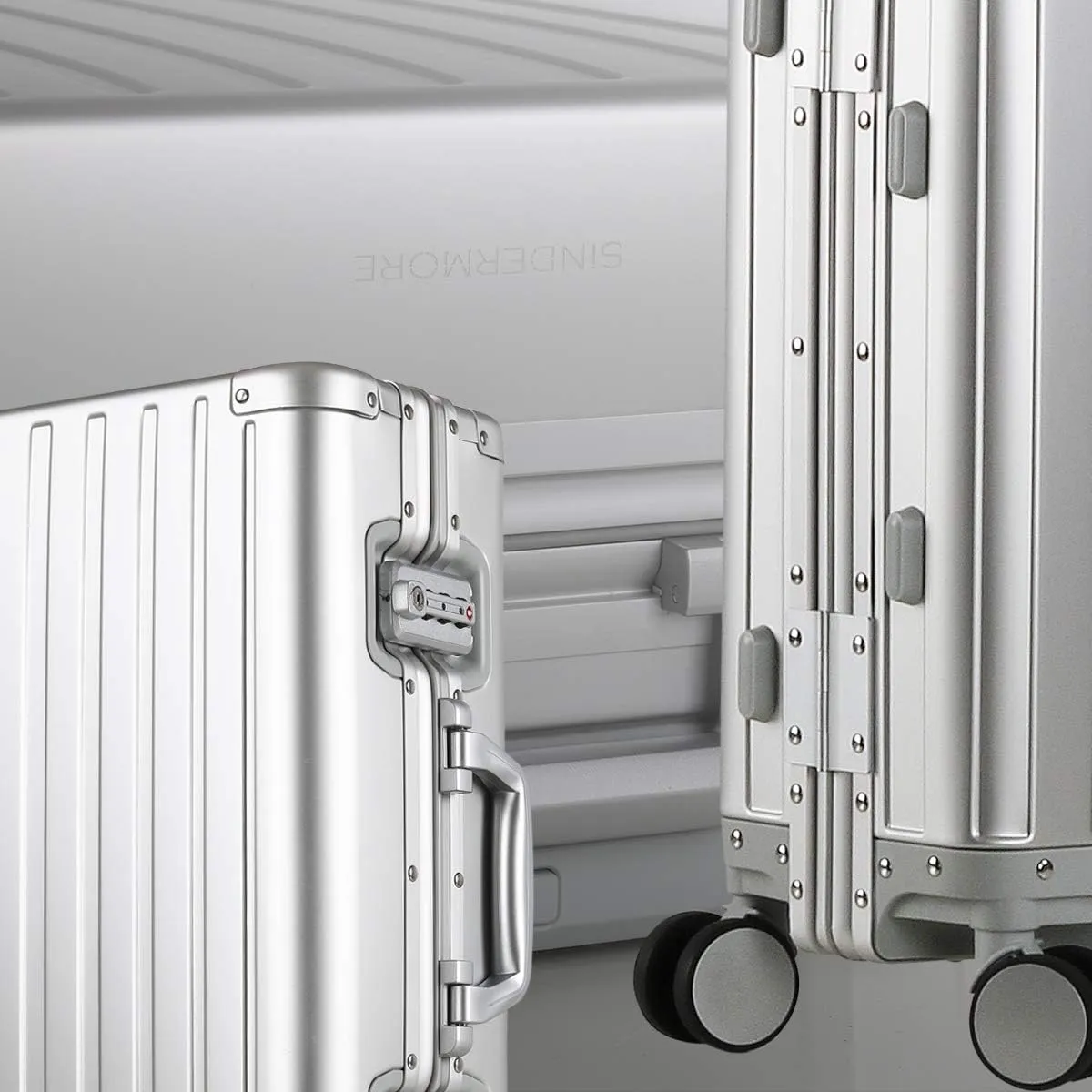 20-inch Aluminum Carry-On Suitcase: Silver - Full Metal Shell - Crush-Resistant & Burst-Proof, TSA Lock & Spinner Wheels for Business Travel - Men Women
