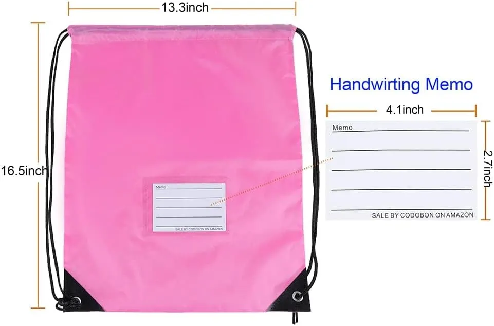 20 Pcs Drawstring Bags,Bulk Draw String Backpack, Cinch Bag Sackpack for Travel Gym Sport, Pink