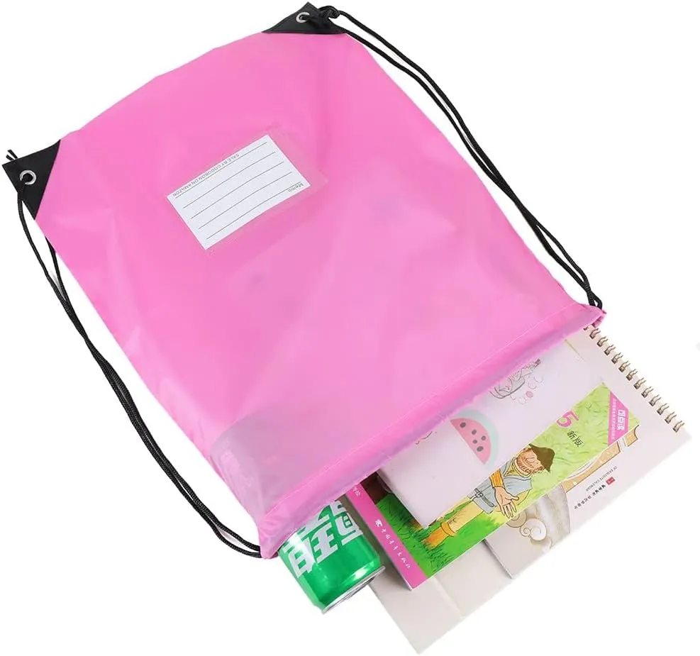 20 Pcs Drawstring Bags,Bulk Draw String Backpack, Cinch Bag Sackpack for Travel Gym Sport, Pink