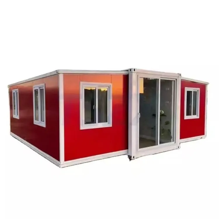 20ft Double wings customized prefab container house manufacturers