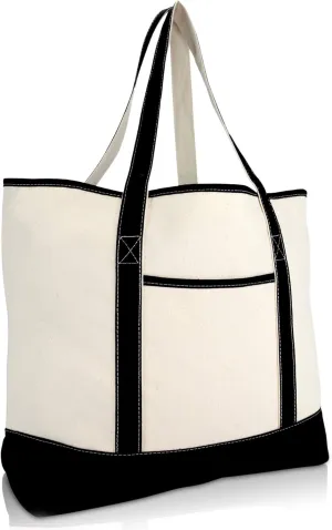22" Open Top Heavy Duty Deluxe Tote Bag with Outer Pocket