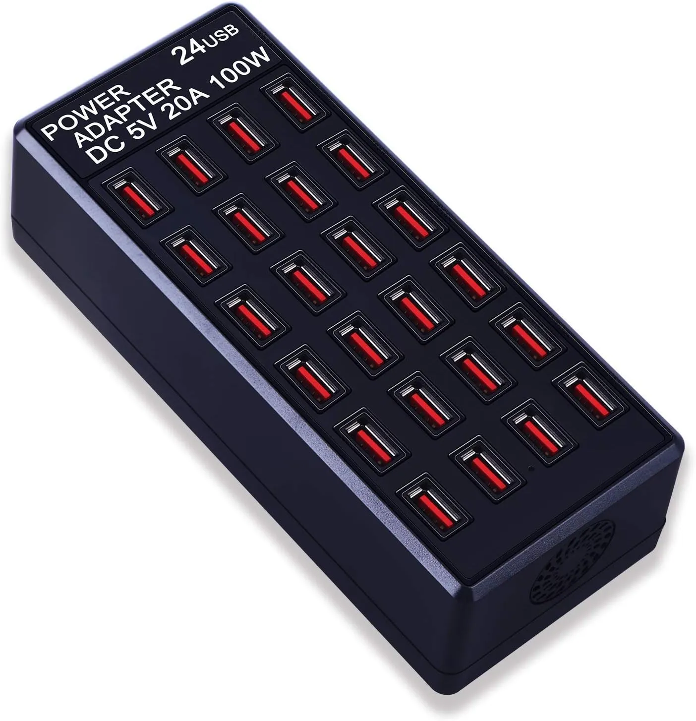 24-Port 100 watt (20 A) USB Charging Station, Home Desktop Fast Charger, Multiple Chargers, Suitable for Hotels, Shops, Schools, Shopping malls and Travel