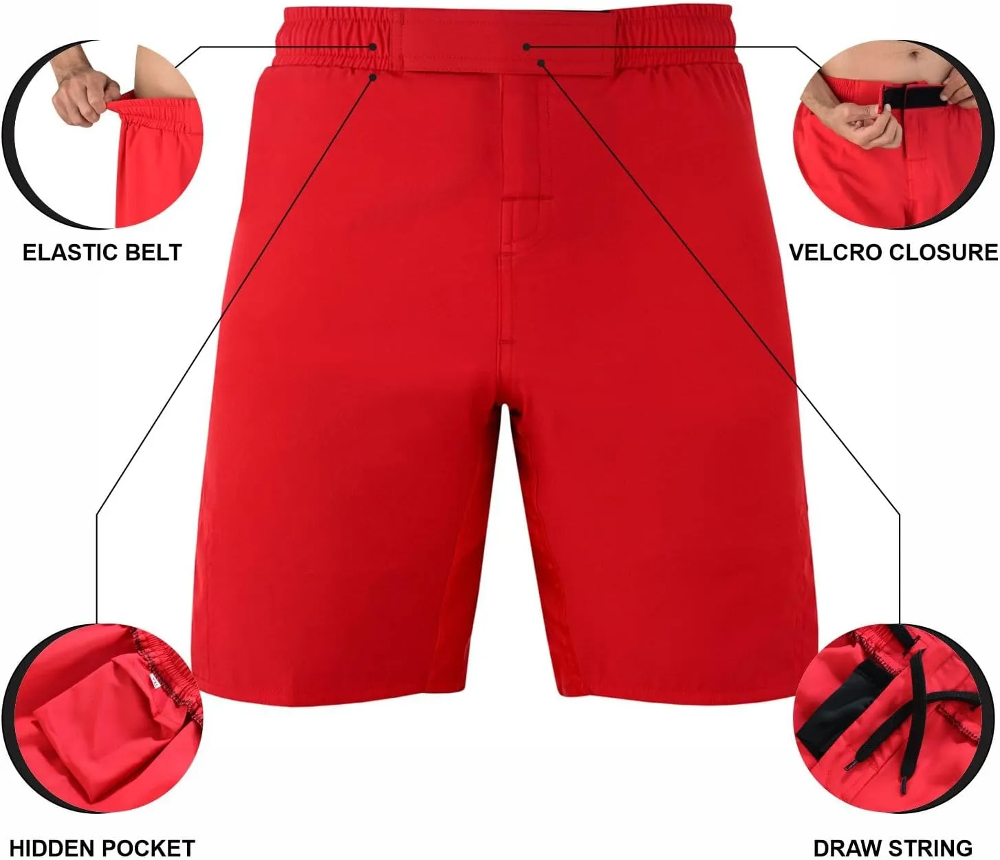 2BOLD MMA Shorts Men’s BJJ, Grappling, JIU-Jitsu, NO-GI Cross Training Muay Thai, Boxing, Gym Trunks