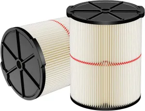 2Pack Replacement Filter For Craftsman ‎CMXZVBE38754 Red Stripe General Purpose Wet Dry Vac Replacement Filter Fit for 5 to 20 Gallon Shop Vacuums Part #009-38754