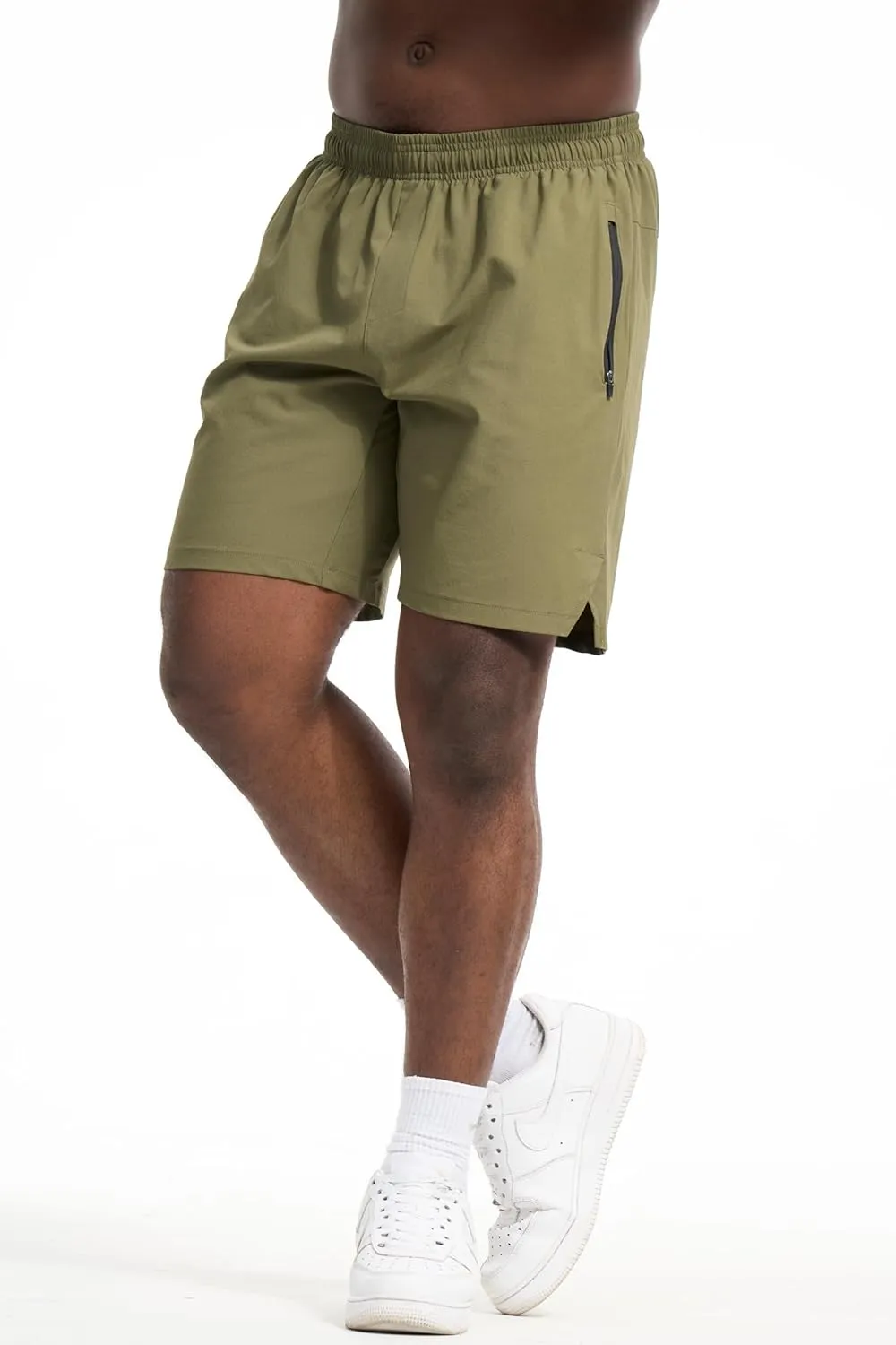 3 Pack Mens Athletic Shorts Casual Quick-Drying Gym Shorts for Mens with Zipper Pockets Drawstring