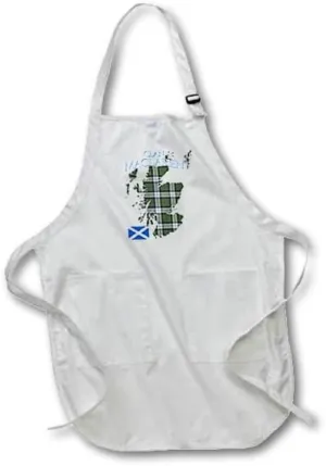 3dRose Outline of Scotland with the MacLaren Dress clan family tartan. - Aprons (apr-380097)