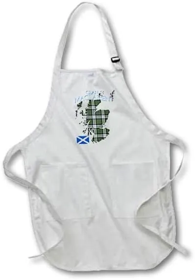 3dRose Outline of Scotland with the MacLaren Dress clan family tartan. - Aprons (apr-380097)