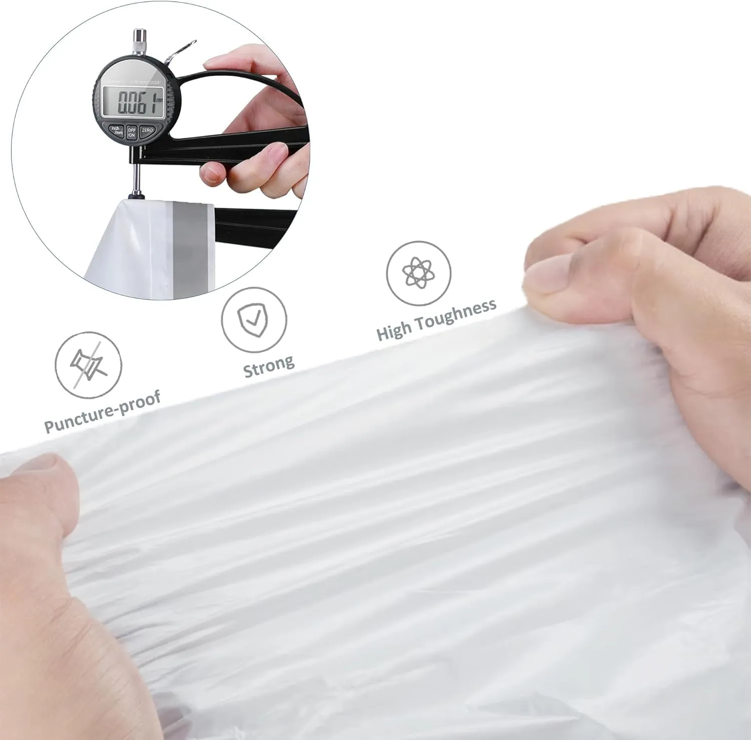 5 Gallon Heavy Duty Trash Bags 1.2 Mil THICK Reinforced Drawstring | Pre-Separated Liners for Kitchen, Bedroom, Bathroom Office for 5 Gallon Bucket & Mesh Trash Can | Tear & Leak Resistant 100 Count