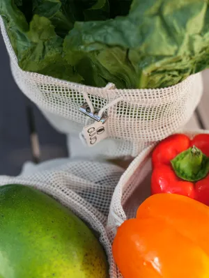 5 Pack LARGE 100% Cotton Mesh Produce Bags