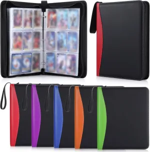 5 Pcs 9 Pocket Trading Card Binder 900 Double Sided Pocket Collection Binder Expandable Trading Album Display Holder for Gaming Cards Sports Cards 13.19 x 10.63''