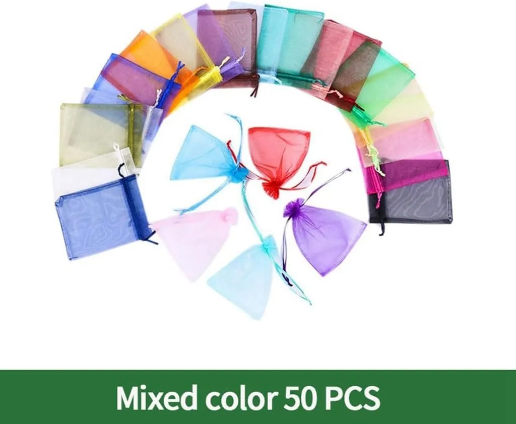 50Pcs Fruit Protection Bag Pest Contro Plants Anti-Bird Mesh Bags Grow Gardening Strawberry Grape Drawstring Bags Mesh Pouch(Army Green 50PCS,10cm x 15cm)