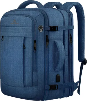 55L Big Capacity Carry On Laptop Backpack Large Travel Backpack for Men, Expandable Water Resistant Overnight Weekender Luggage Gym Daypack Rucksack Traveling Backpack, Traveler Gifts, Blue