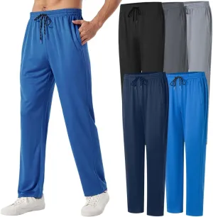 5PC Men's Zipper Mesh Fabric Jogger Pants - Breathable & Flexible Fit, Comfortable for Sports & Casual Wear