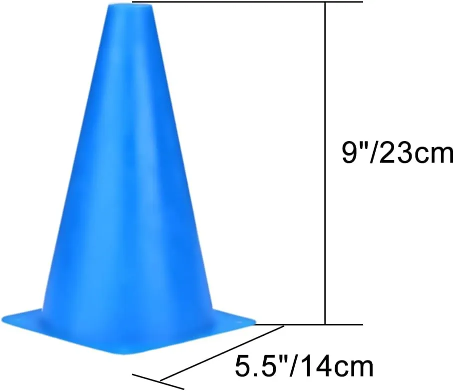 9 Inch Cones Sports, 15 Pack Orange Soccer Cones Training Agility Field Marker Plastic Traffic Cones for Football Basketball Drills Multipurpose Practice, Indoor Outdoor Games Activity Party Events