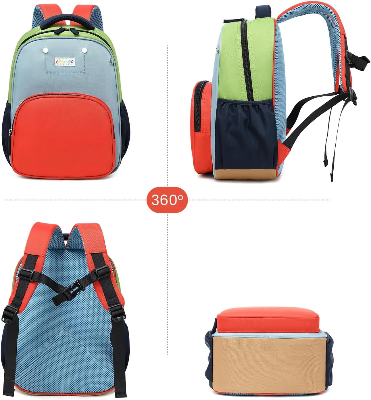 abshoo Cute Preschool backpacks for Boys School Bookbag Kindergarten Backpack for Kids 4-8 (Blue and Red)