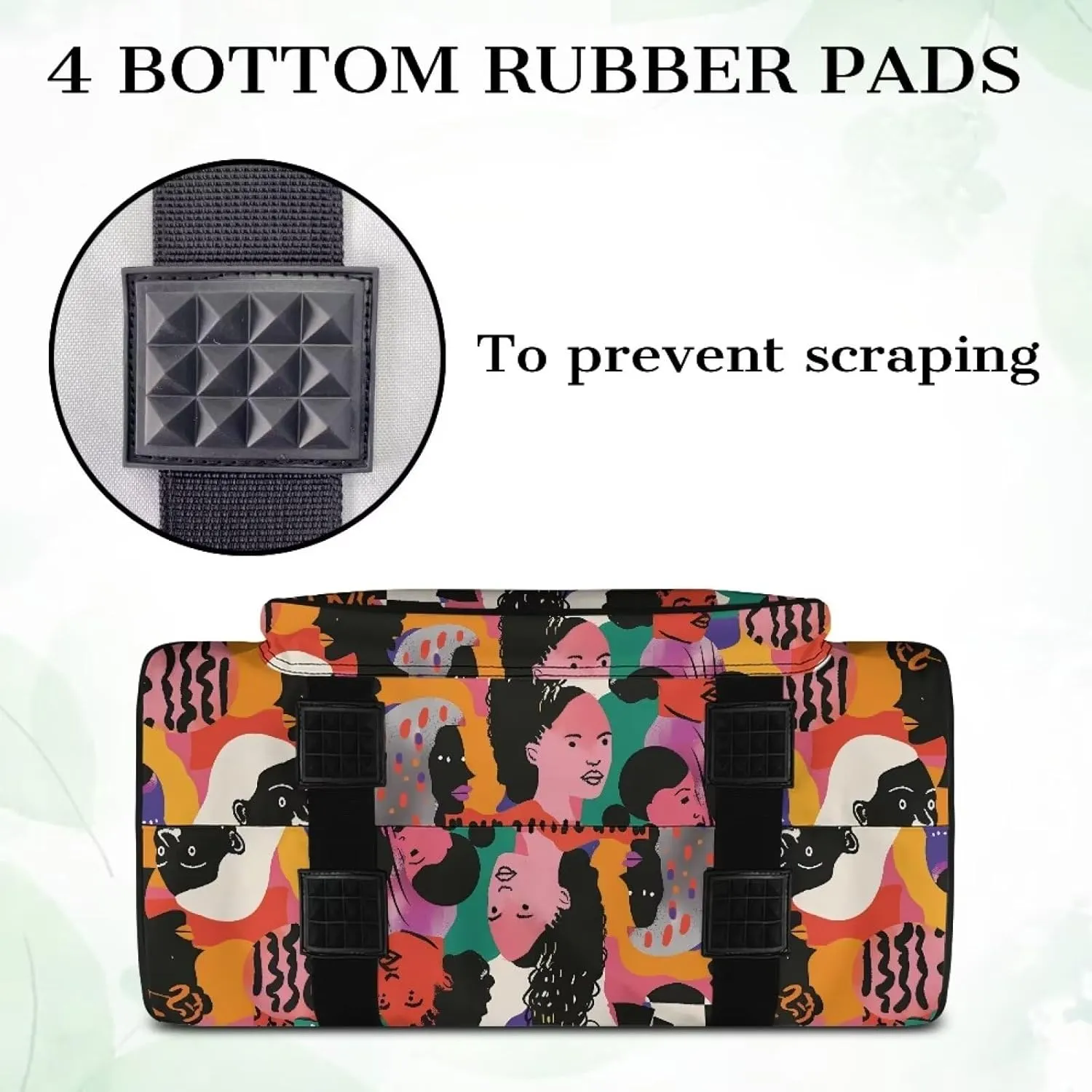 Abstract Art Face Print Sewing Machine Case Universal Travel Tote Organizer for Sewing Machine and Accessories with Comfortable Handle and Front Pocket