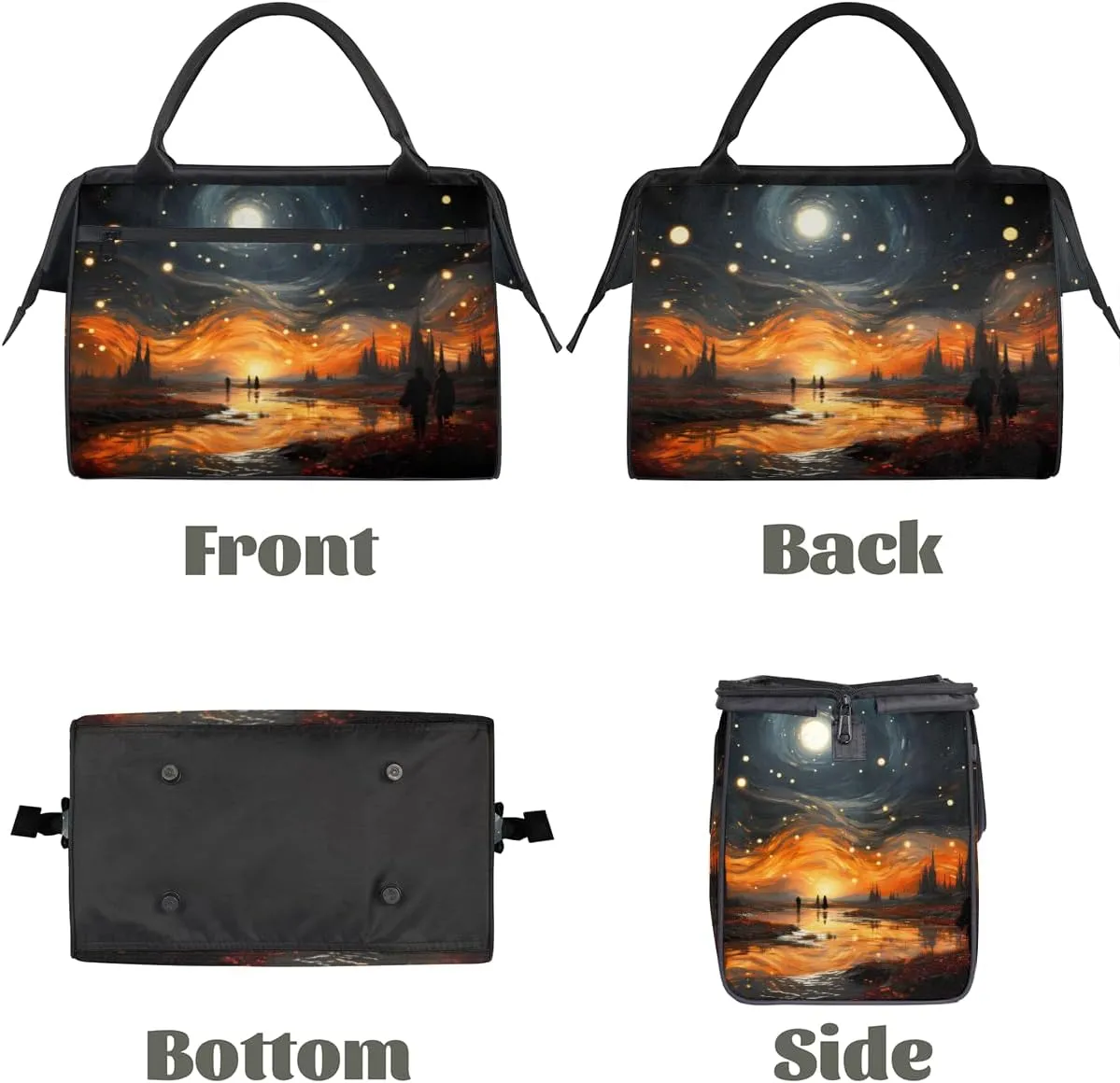 Abstract Nebula Galaxy Forest Weekender Overnight Bag for Women Waterproof Carry On Travel Duffle Bags with Pocket Lightweight Sports Gym Tote Bag Large Luggage Workout Personal Item Hospital Bags