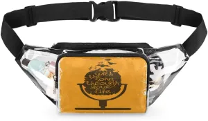 Abstraction Microphone Motto Clear Fanny Pack Stadium Approved Clear Crossbody Belt Bag for Women Men Transparent Waist Bag with Adjustable Strap for Concerts Sports Events Travel