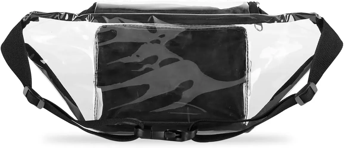 Abstraction Microphone Motto Clear Fanny Pack Stadium Approved Clear Crossbody Belt Bag for Women Men Transparent Waist Bag with Adjustable Strap for Concerts Sports Events Travel