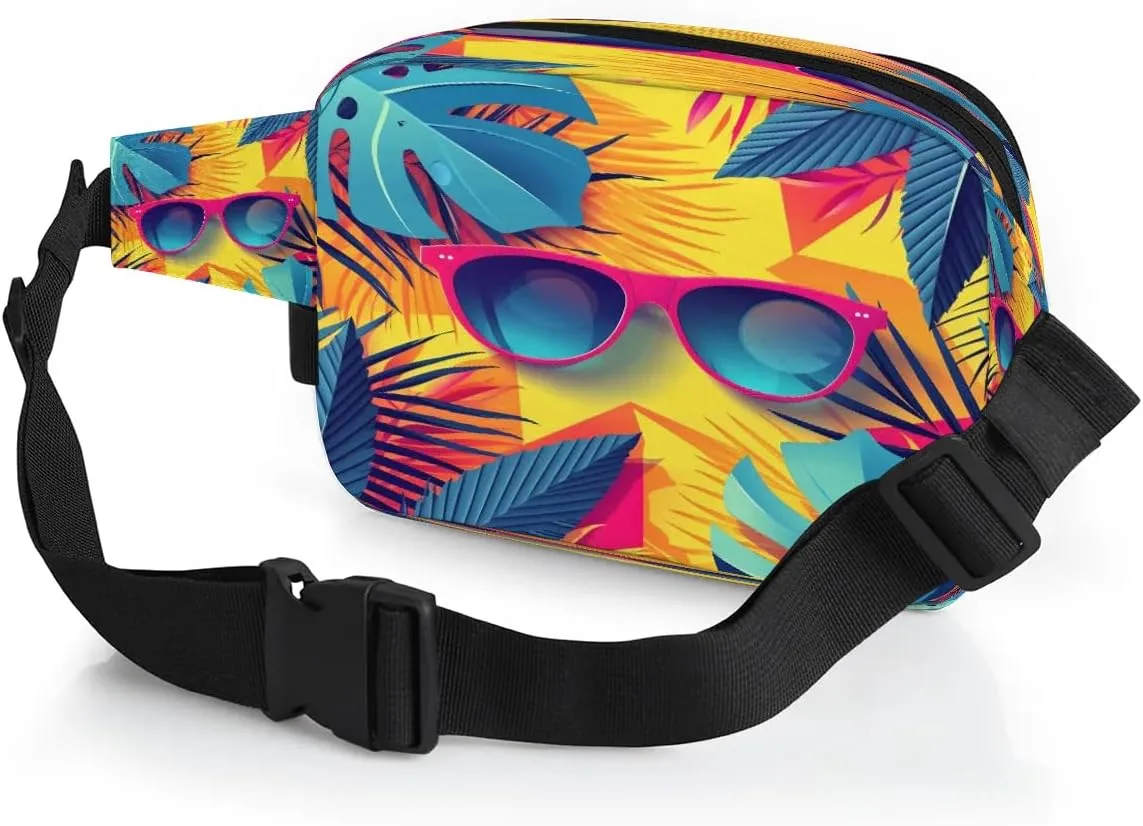 Abstraction Multicolor Summer Fanny Packs for Women Men Waterproof Waist Bag with Adjustable Strap Belt Bag for Travel Running Hiking