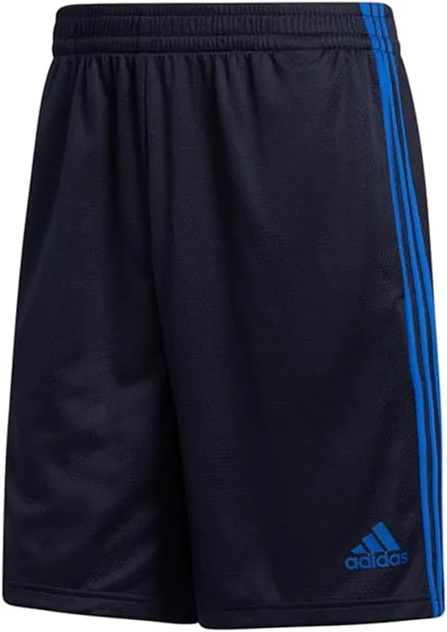 adidas Mens Training 3-Stripes Short Unlined Aeroready Mesh, Legacy Ink/Royal Blue