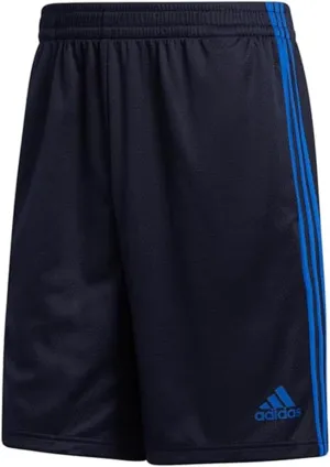 adidas Mens Training 3-Stripes Short Unlined Aeroready Mesh, Legacy Ink/Royal Blue