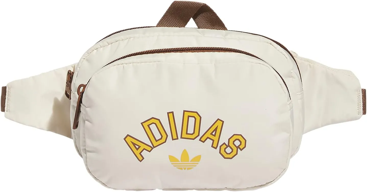 adidas Originals Sport Waist Pack/Travel and Festival Bag, Wonder White/Preloved Brown/Preloved Yellow, One Size
