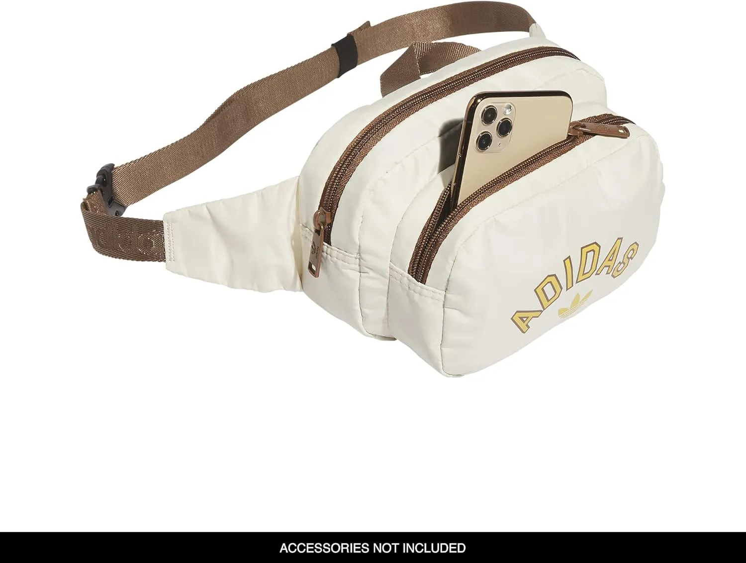 adidas Originals Sport Waist Pack/Travel and Festival Bag, Wonder White/Preloved Brown/Preloved Yellow, One Size