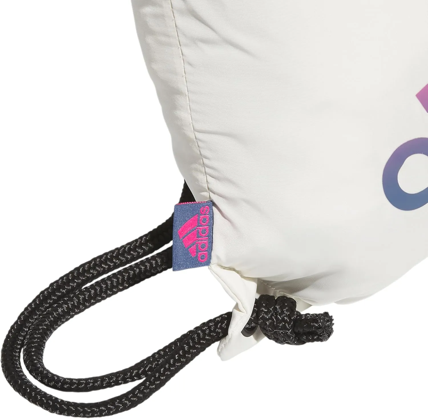 adidas Ready Sackpack, Drawstring Backpack for Women and Men, Lightweight Small Gym Bag, Off White/Pulse Magenta Pink/Preloved Ink Blue, One Size