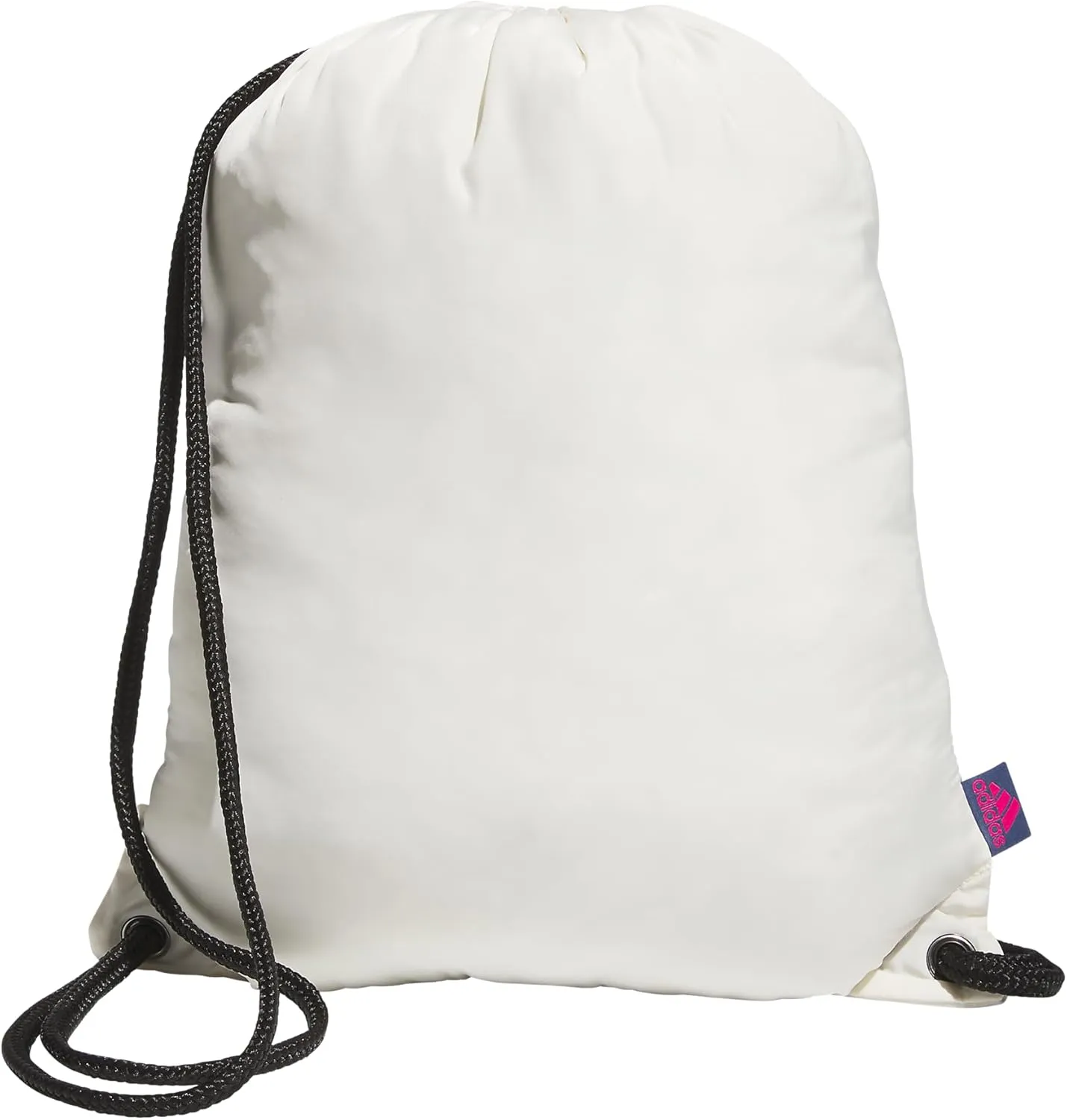 adidas Ready Sackpack, Drawstring Backpack for Women and Men, Lightweight Small Gym Bag, Off White/Pulse Magenta Pink/Preloved Ink Blue, One Size
