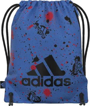 adidas Ready Sackpack, Drawstring Backpack for Women and Men, Lightweight Small Gym Bag, Splatter Bright Royal/Black, One Size