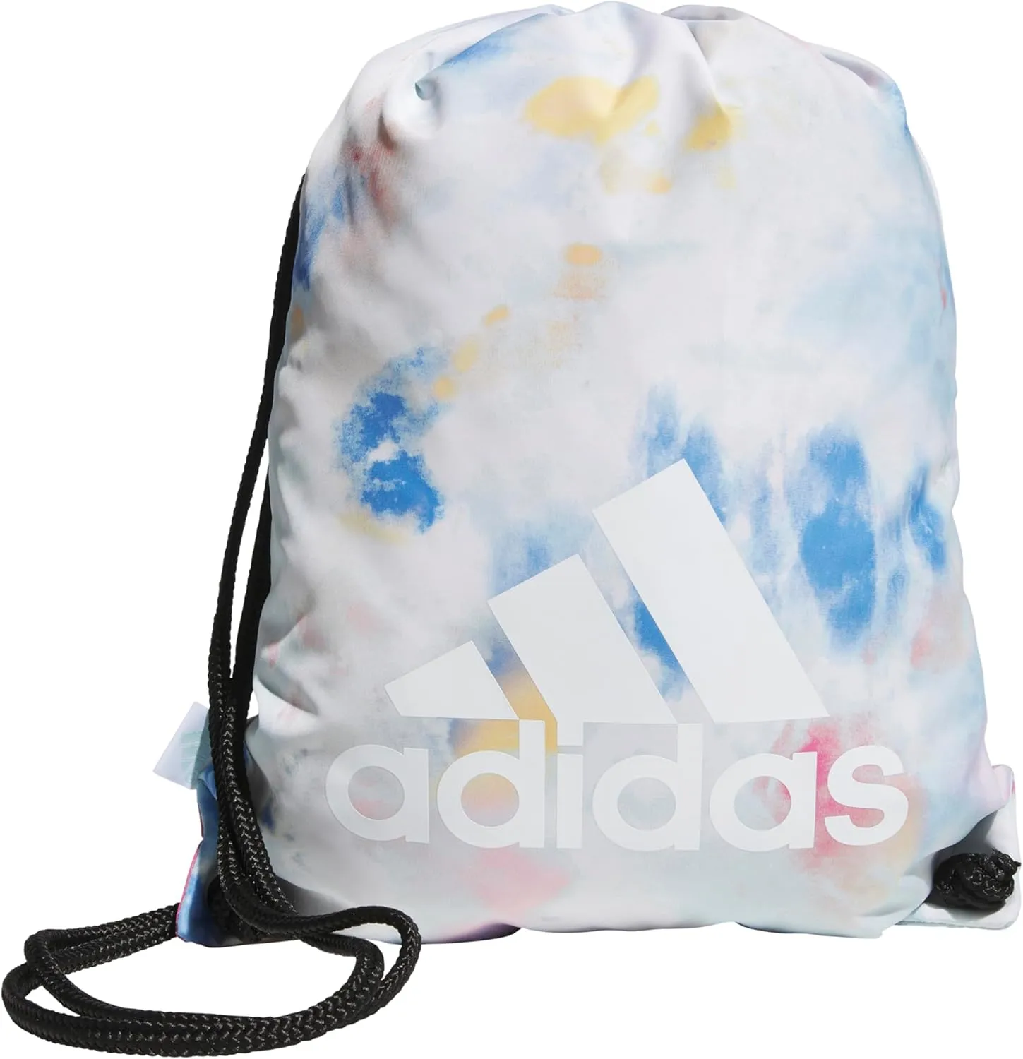 adidas Ready Sackpack, Drawstring Backpack for Women and Men, Lightweight Small Gym Bag, Tie Dye Wash Halo Mint Green/White/Black, One Size