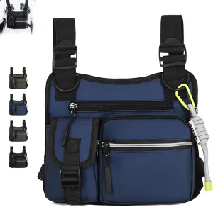 Adjustable Zipper Multi-Functional Tactical Chest Bag, Outdoor Chest Bag For Men, For Men, Outdoor, Travel, Climbing (blue)