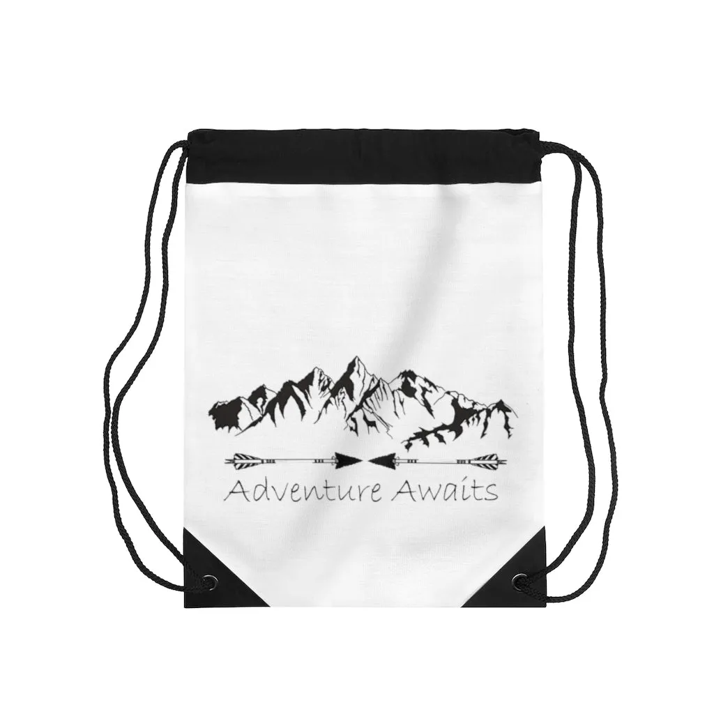 Adventure Awaits Drawstring Bag