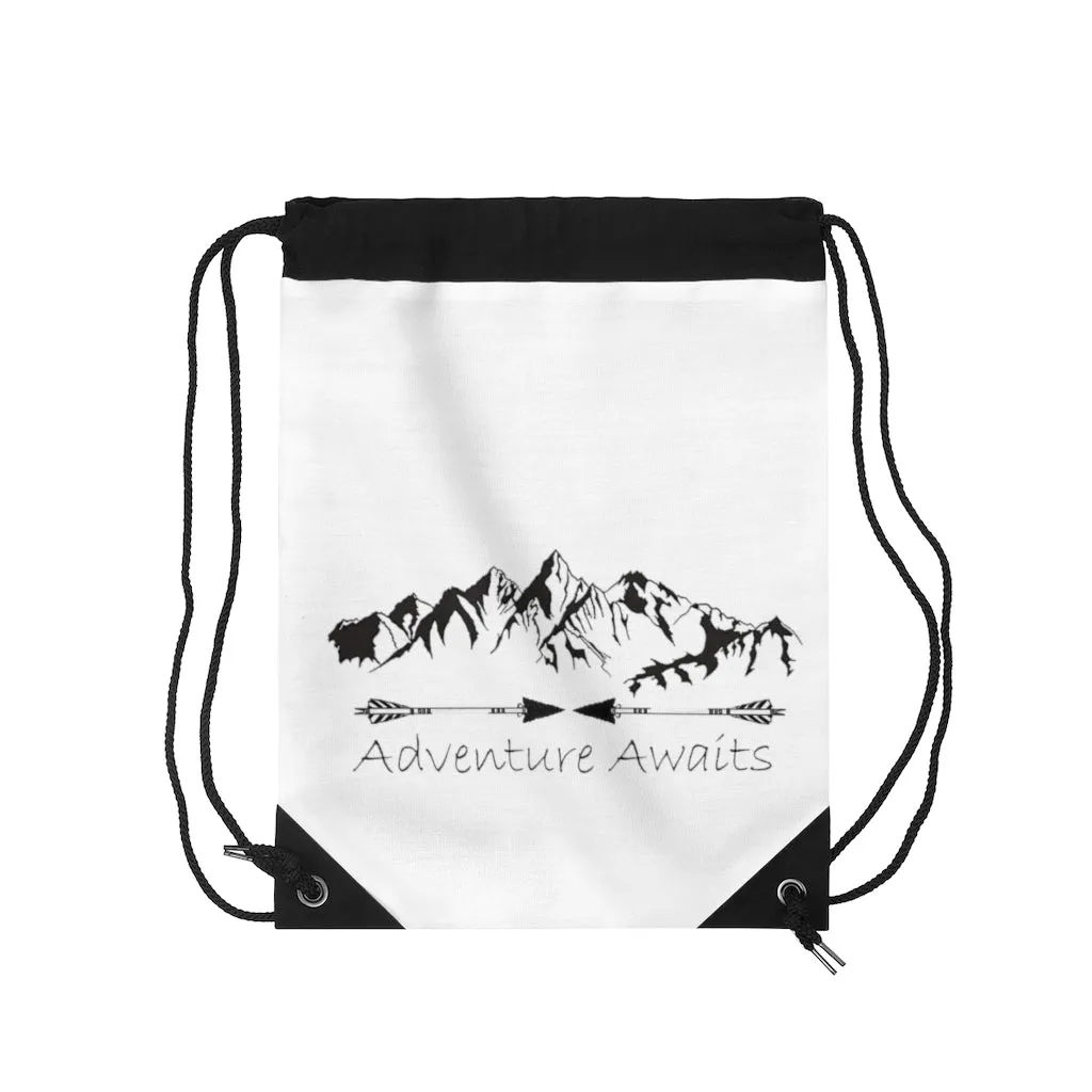 Adventure Awaits Drawstring Bag