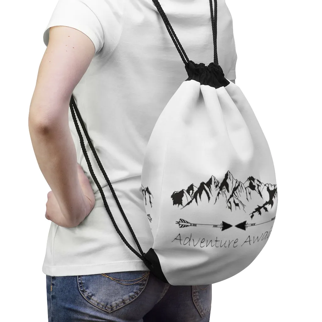 Adventure Awaits Drawstring Bag