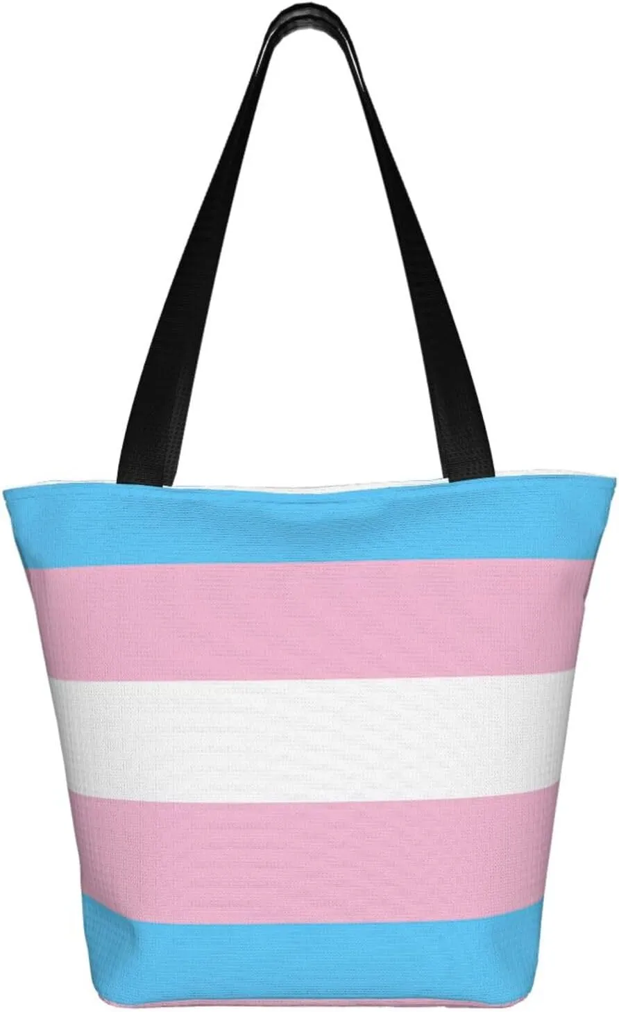 Agender flag Women's Tote Bag Lightweight Shopping Handbag Travel Shoulder Bag With Zipper