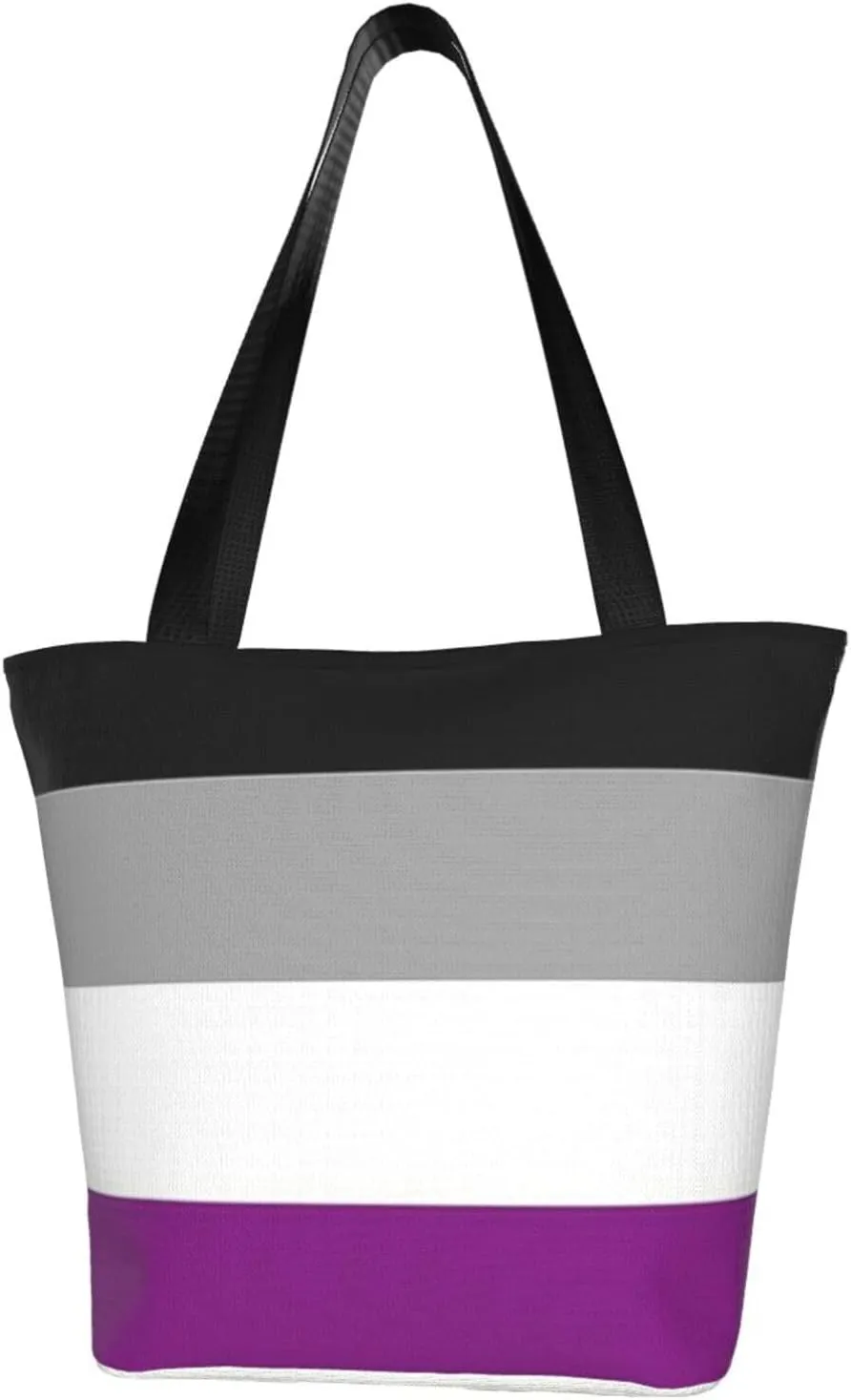 Agender flag Women's Tote Bag Lightweight Shopping Handbag Travel Shoulder Bag With Zipper