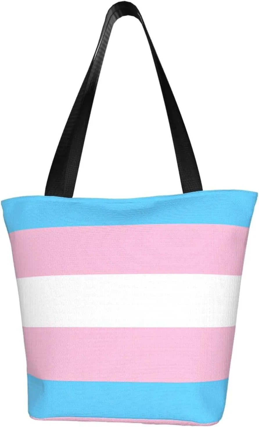 Agender flag Women's Tote Bag Lightweight Shopping Handbag Travel Shoulder Bag With Zipper