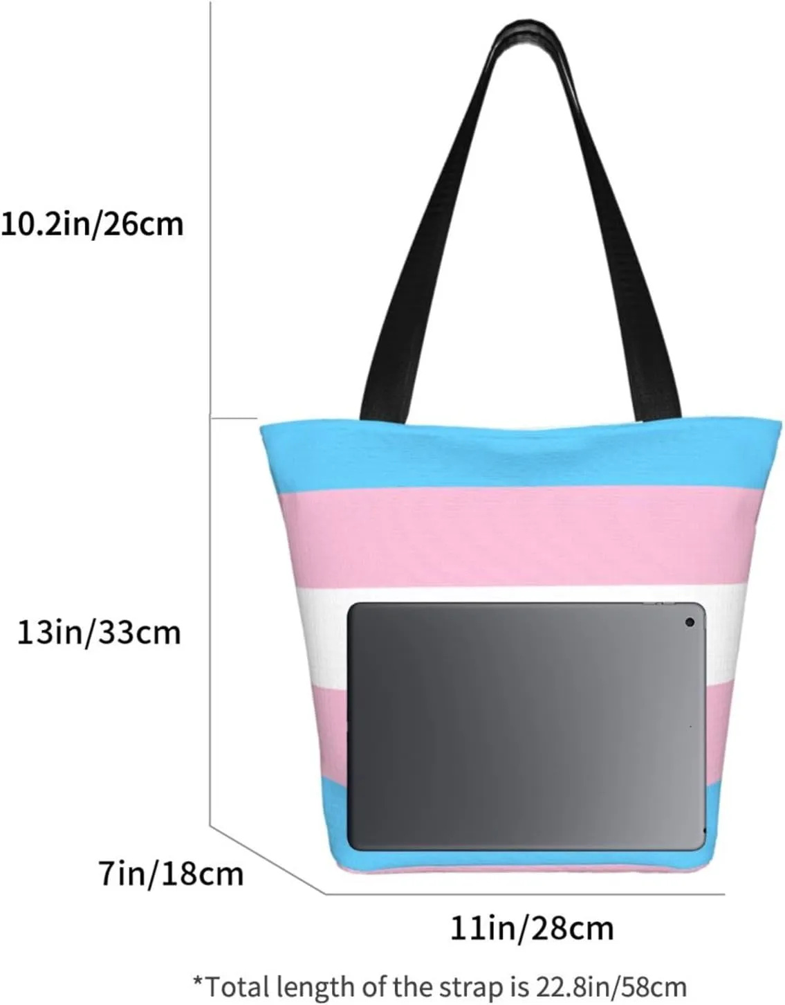 Agender flag Women's Tote Bag Lightweight Shopping Handbag Travel Shoulder Bag With Zipper