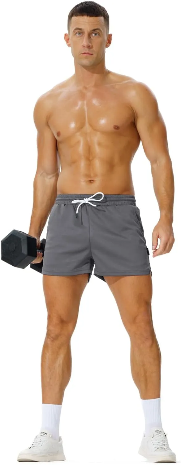 AIMPACT Mens Mesh Running Shorts 3 Inch Quick Dry Gym Athletic Workout Shorts for Men with Pockets