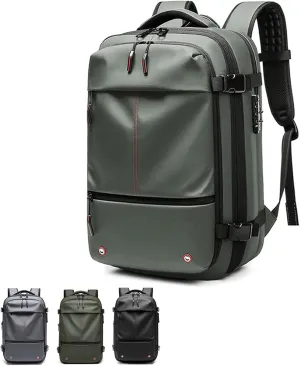 Air Seal Travel Bag With Vacuum, Space Vacuum Backpack, Coded Lock Expandable Anti Theft Backpac (Green)