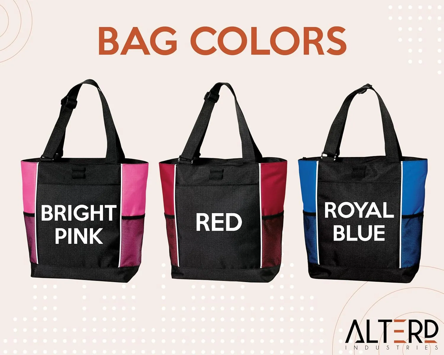 Alterd Industries Sports Mom Tote Bag - Baseball | Softball | Soccer | Baseball | Tote | Sports Mom | Mom Life | Softball Mom | Softball Mom Bag | Softball Bag| (Red, Baseball Mom)