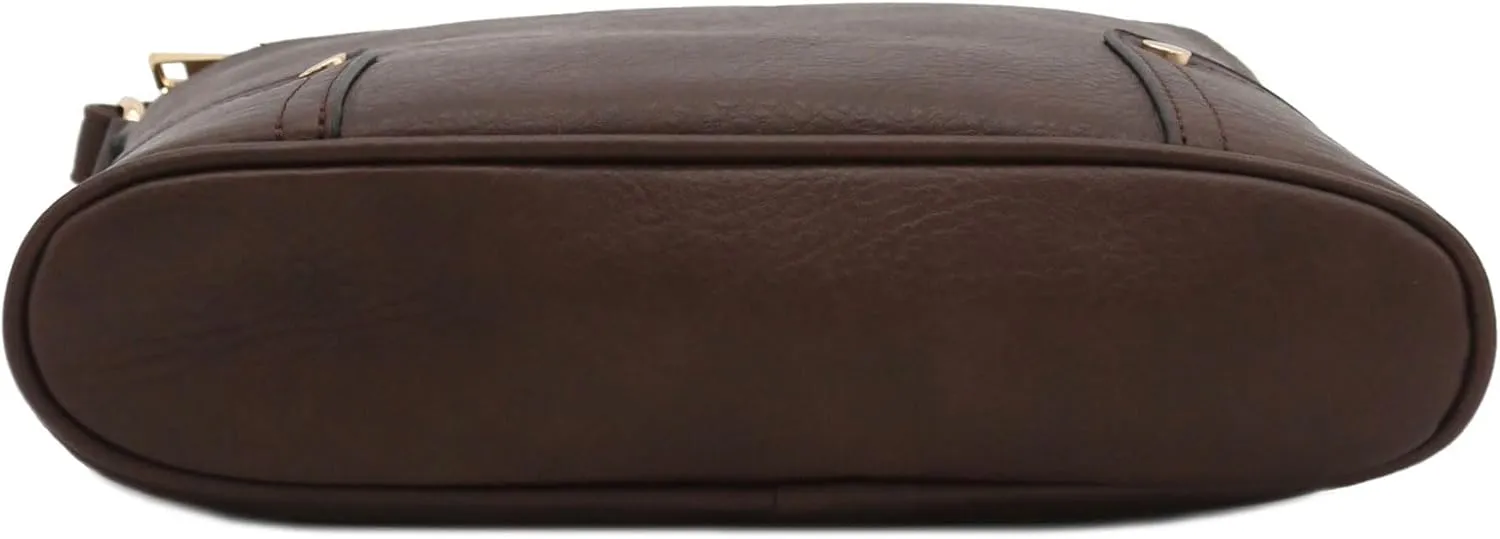 ALYSSA Triple Zip Pocket Large Crossbody Bag