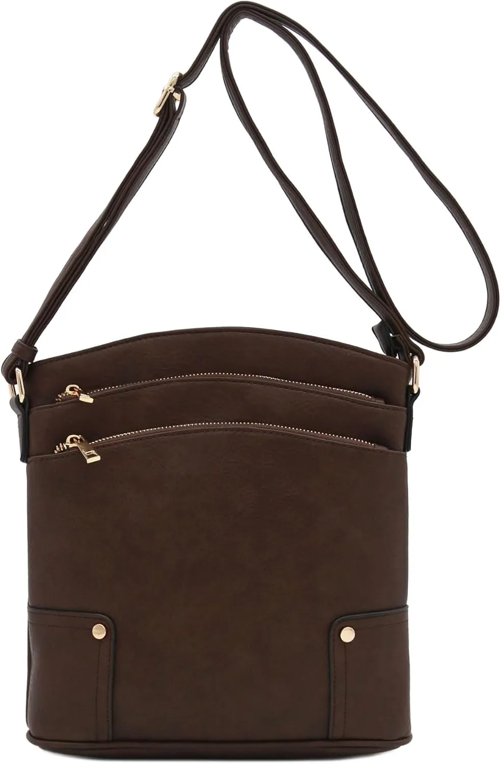 ALYSSA Triple Zip Pocket Large Crossbody Bag