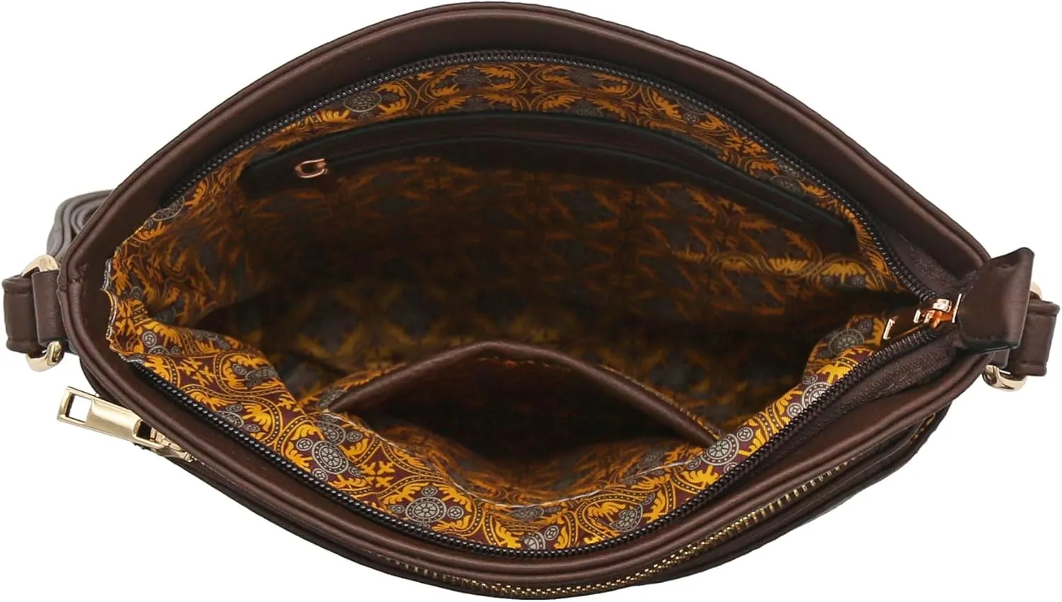 ALYSSA Triple Zip Pocket Large Crossbody Bag